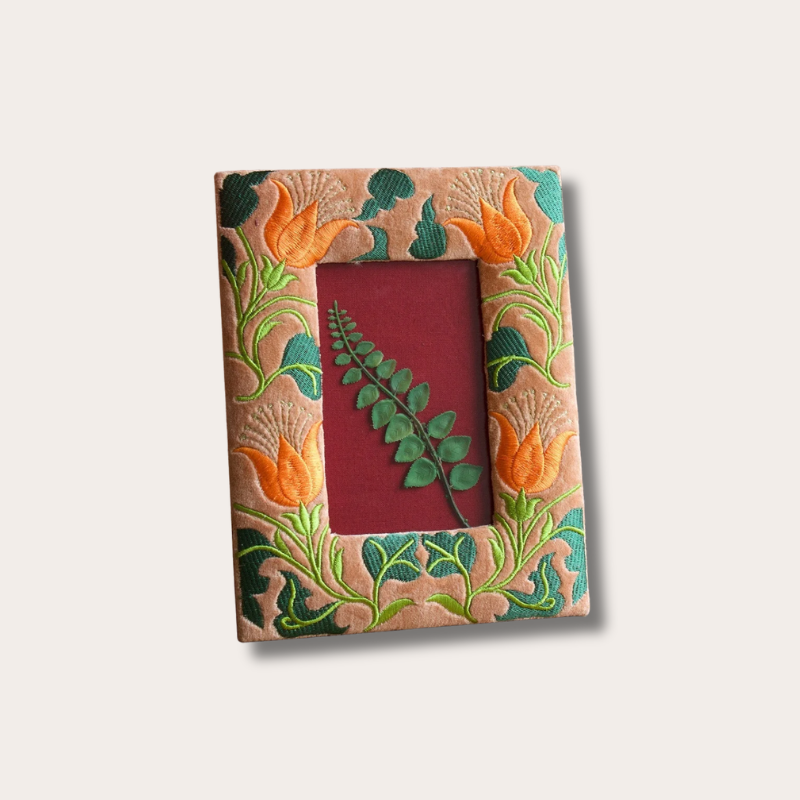 Fotolijst Tulp - geborduurd peach
