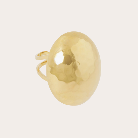 Ovale gehamerde ring