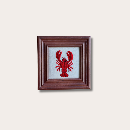 Schilderij Kreeft - geborduurd