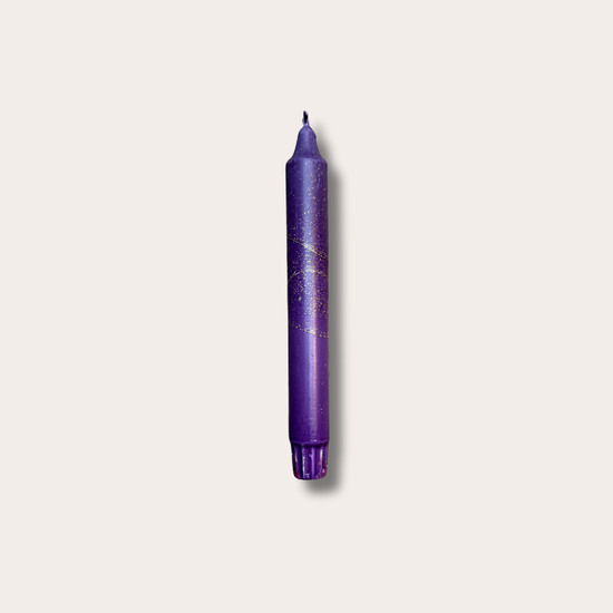 Kaars- Essence - paars glitter