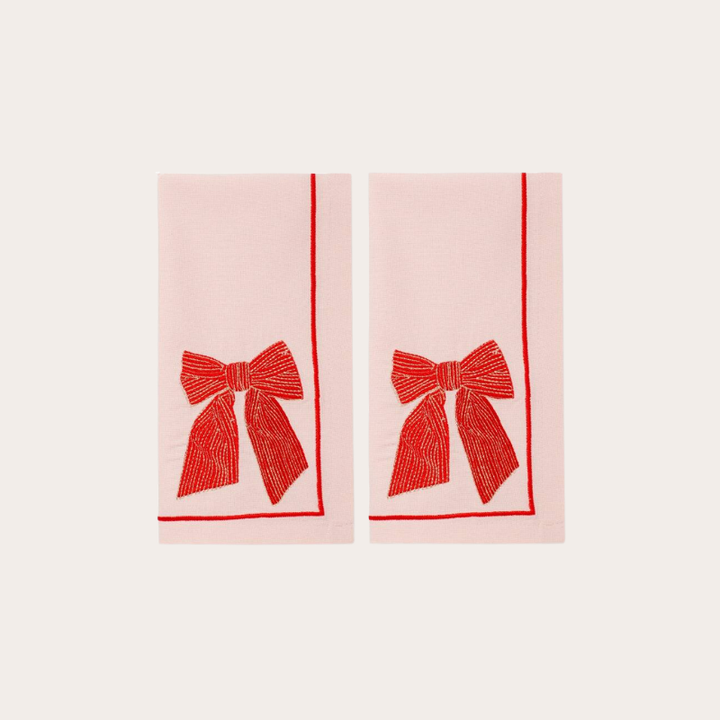 Servet – Strik roze (2 stuks)