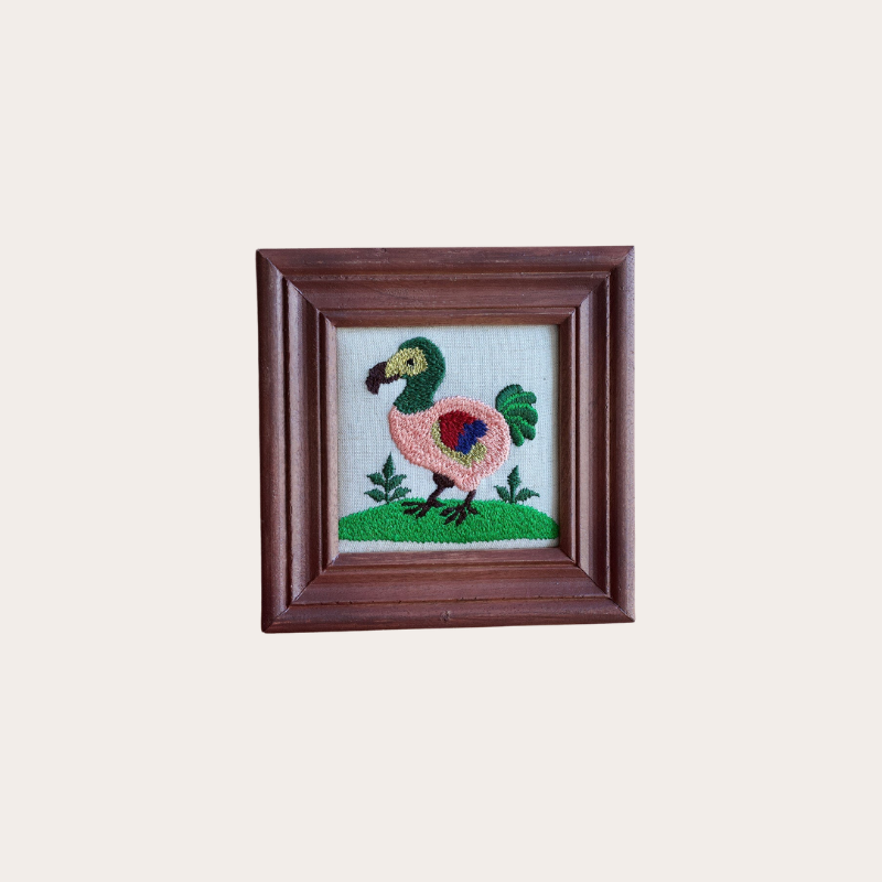 Schilderij Vogel - geborduurd