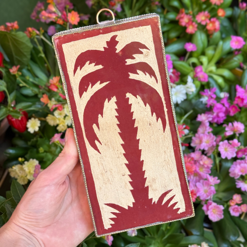 Zelliges tegel - Palm - Bordeaux M