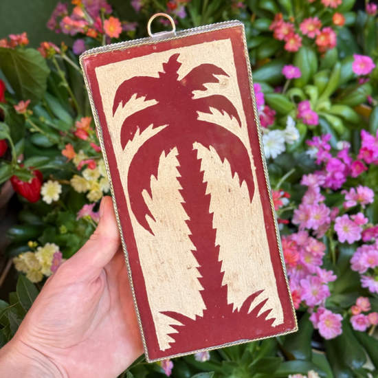 Zelliges tegel - Palm - Bordeaux M