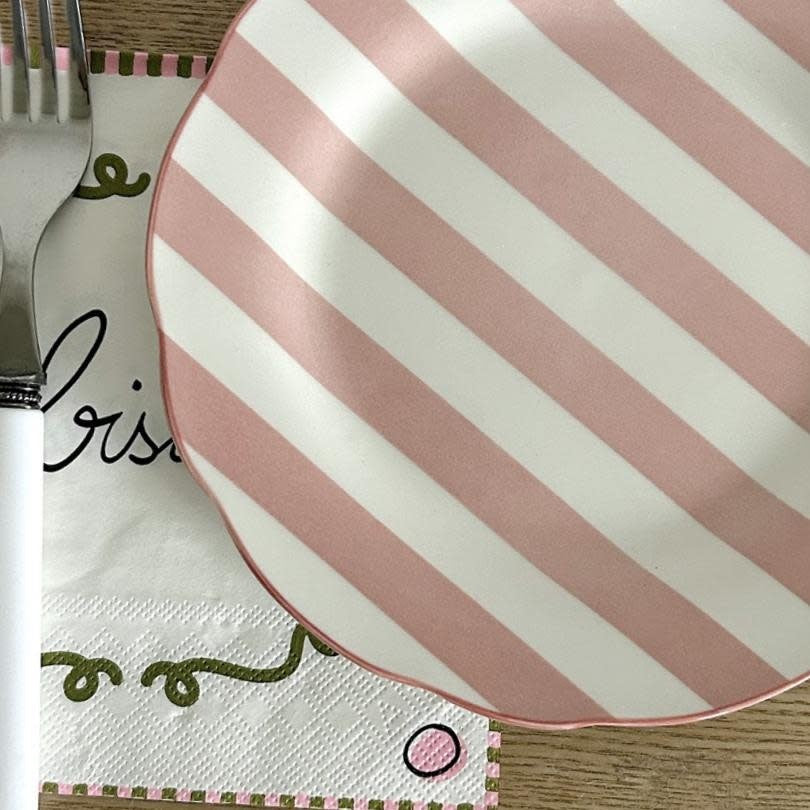 Dinerbord - Roze streep