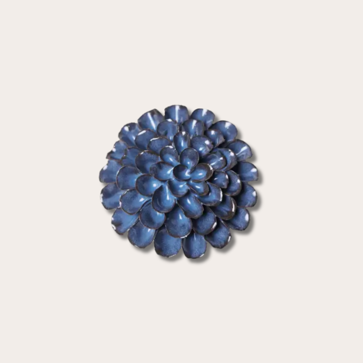 Keramieken bloem - Pompon Dahlia - Donkerblauw