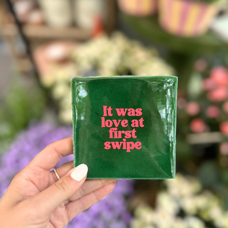 Tegeltje - It was love at first swipe - Groen