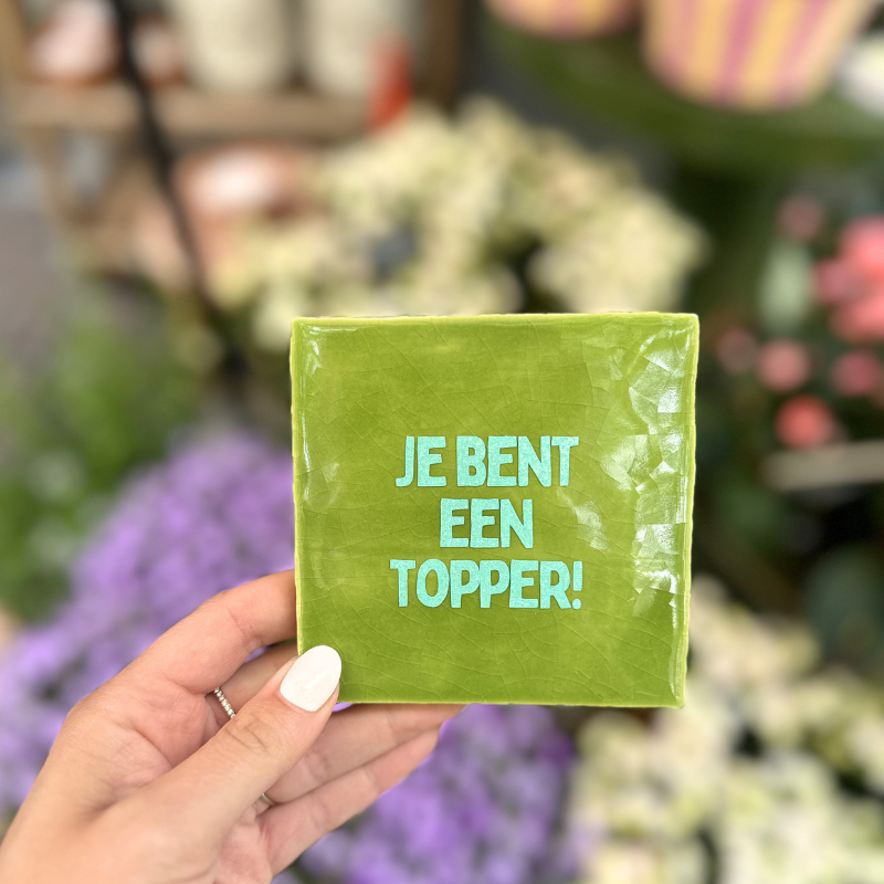 Tegeltje - Je bent een topper - Groen
