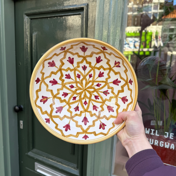 Chabi Chic - salade schaal - geel/bordeaux