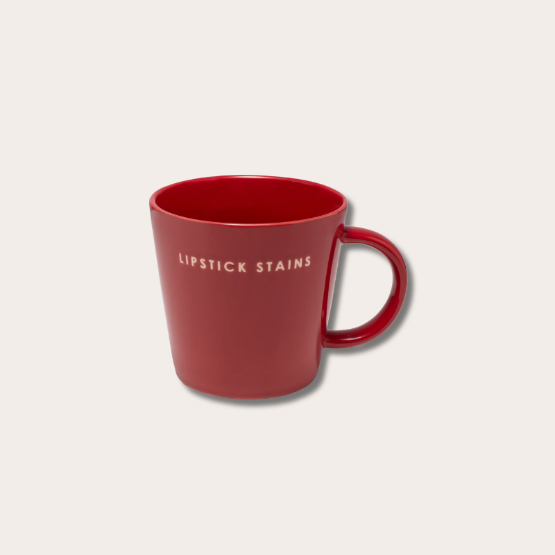 Tea mug - Lipstick stains - Red