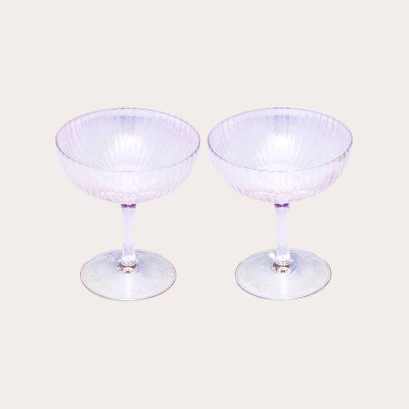 Champagne coupes set - transparant