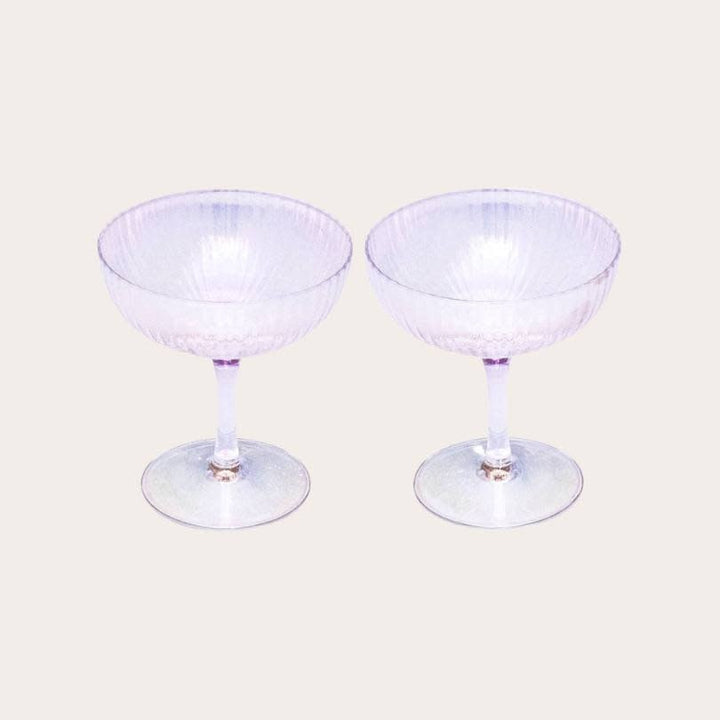 Champagne coupes set - transparant