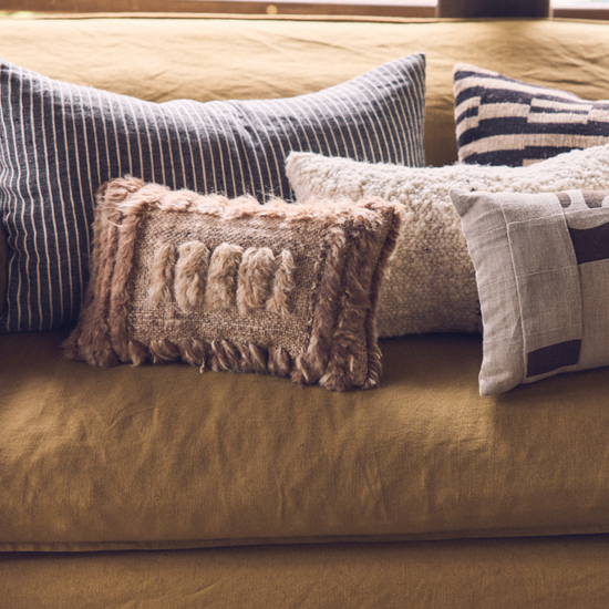 HKliving Natural furry cushion