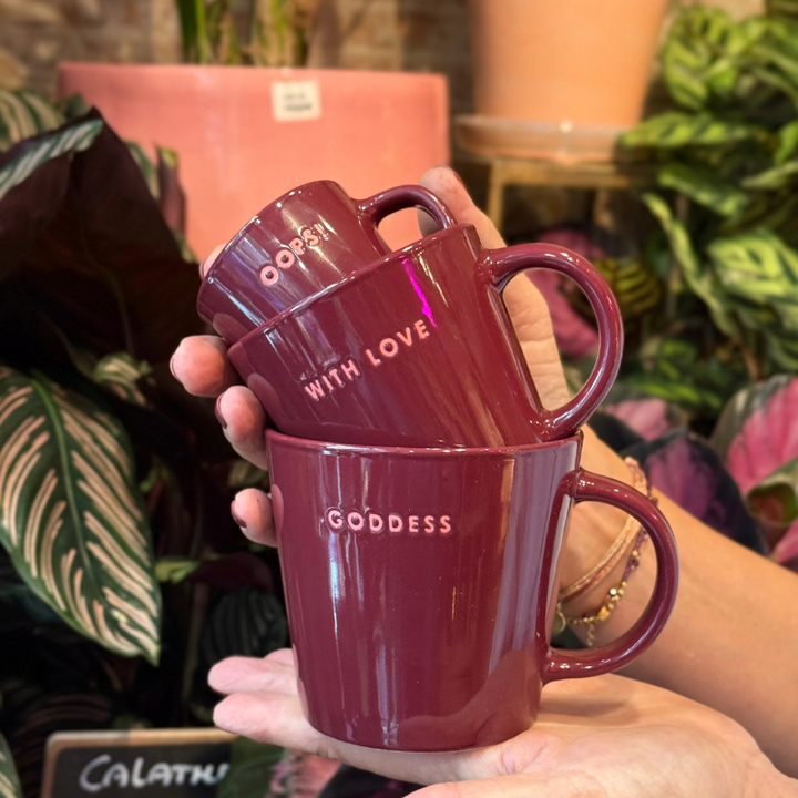 Cappucino mug - With love - Burgundy