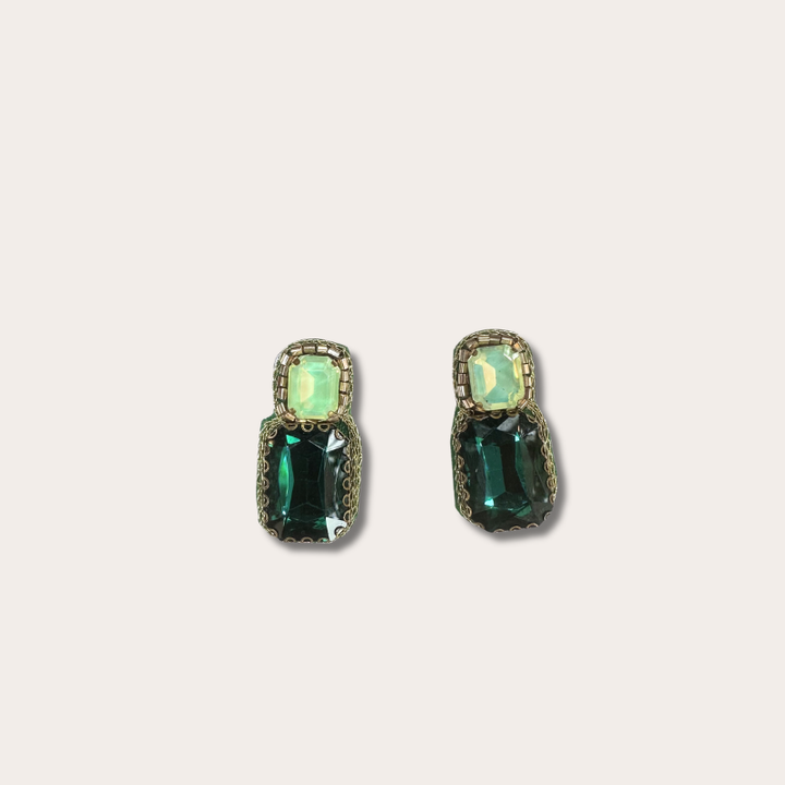 Oorbellen - Double Drop - Groen