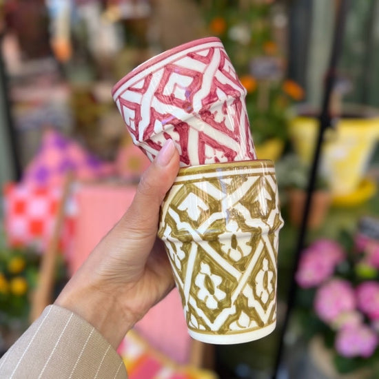 Chabi Chic - mokje -  kaki bloemen M