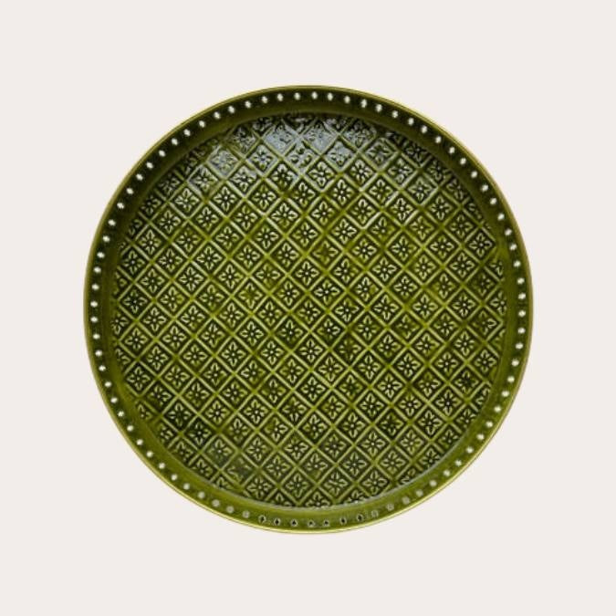 Dienblad Riviera - olive - M - flower