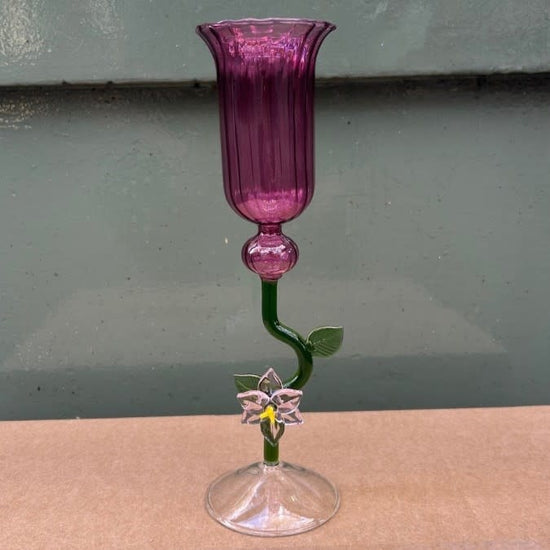 Glas - Rosie donkerroze