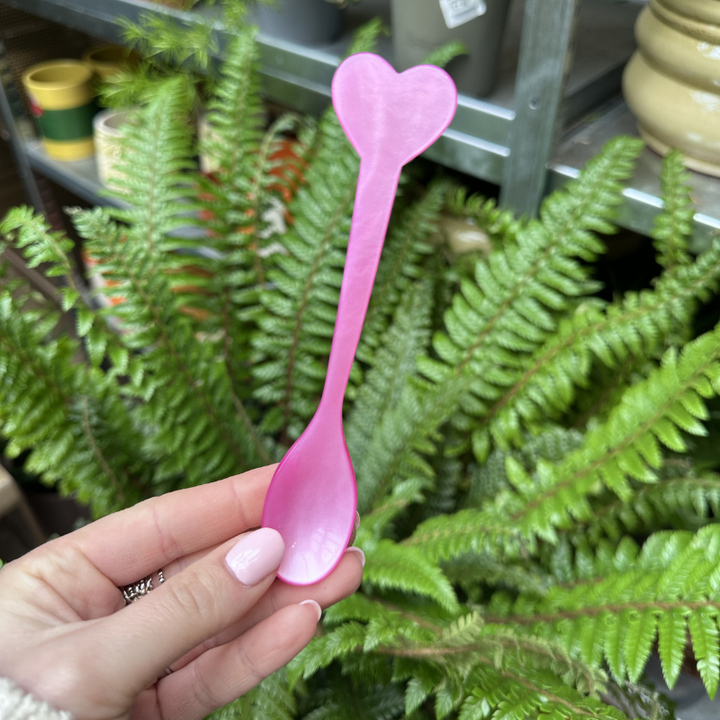 Lepel acrylglas - Hartje - Roze