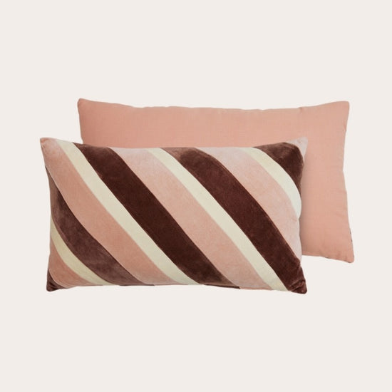 HKliving - kussen - Striped velvet - Rose