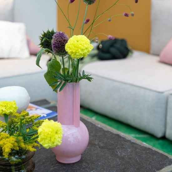 HKliving - glass vase - flamingo pink