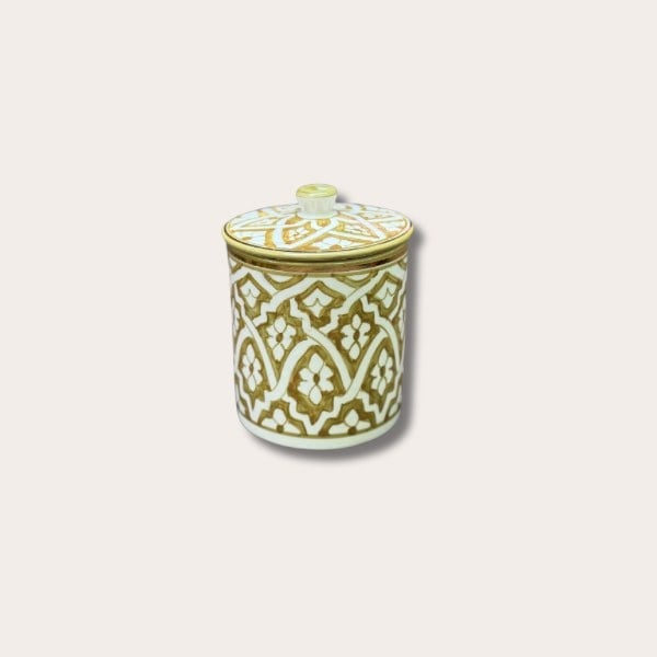 Chabi Chic - voorraadpot - kaki bloemen M