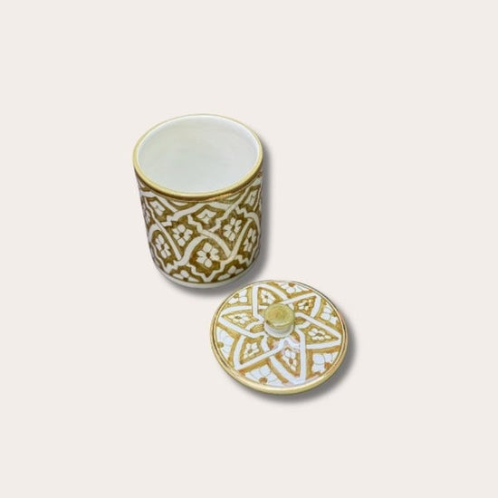 Chabi Chic - voorraadpot - kaki bloemen M