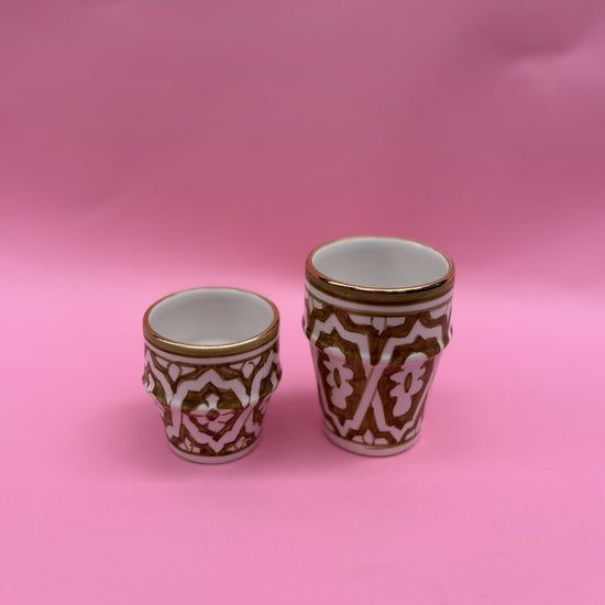 Chabi Chic - mokje - kaki bloemen S