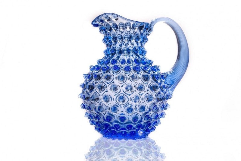 Kristallen karaf rond - Blauw 1L