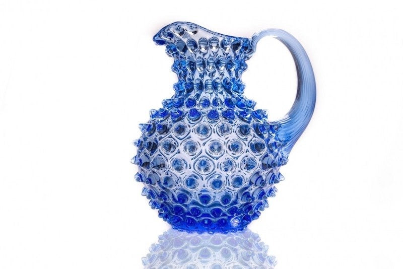 Kristallen karaf rond - Blauw 1L