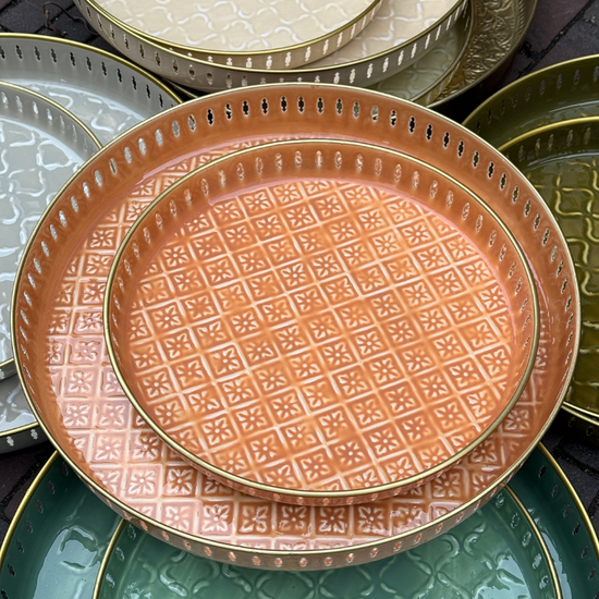 Dienblad Riviera - Terracotta - M - flower