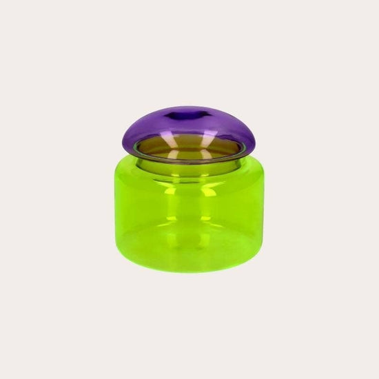 Glazen jar - Geel/paars S