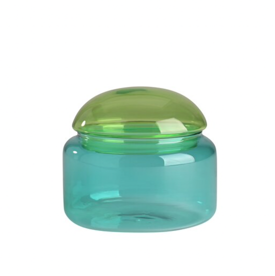 Glazen jar - blauw/groen M
