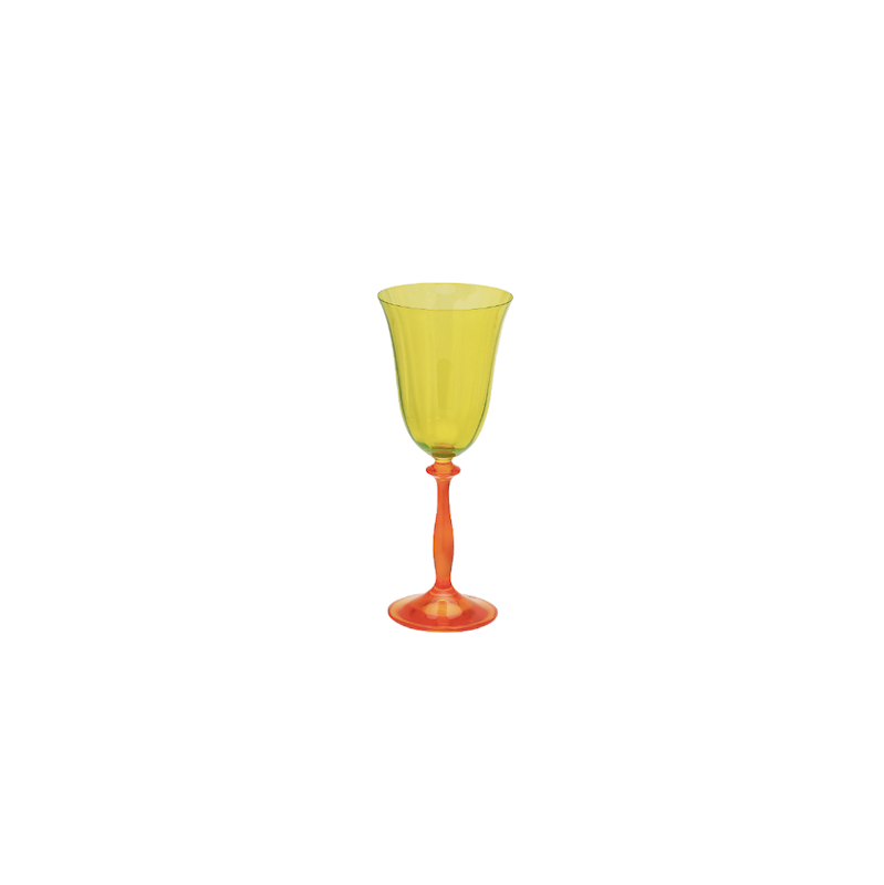Anna+Nina - Multicoloured Wine Glass - groen