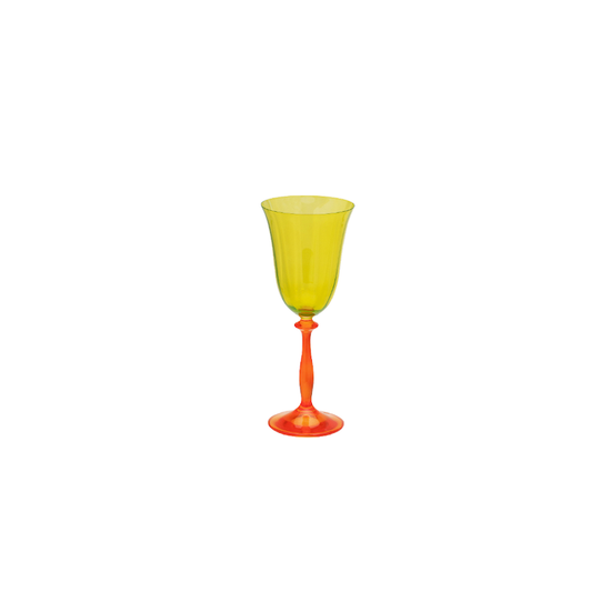 Anna+Nina - Multicoloured Wine Glass - groen