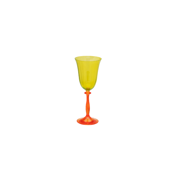 Anna+Nina - Multicoloured Wine Glass - groen