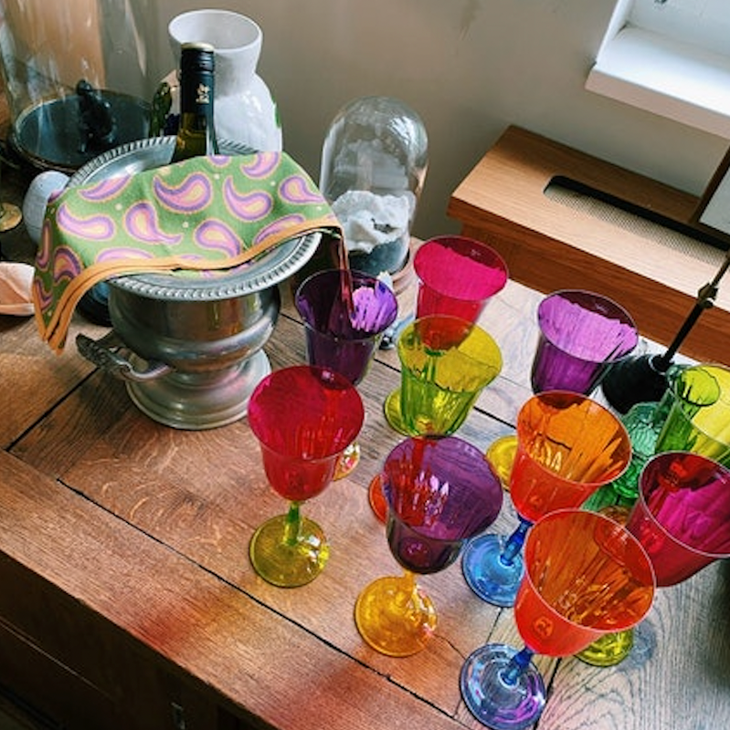 Anna+Nina - Multicoloured Wine Glass - oranje
