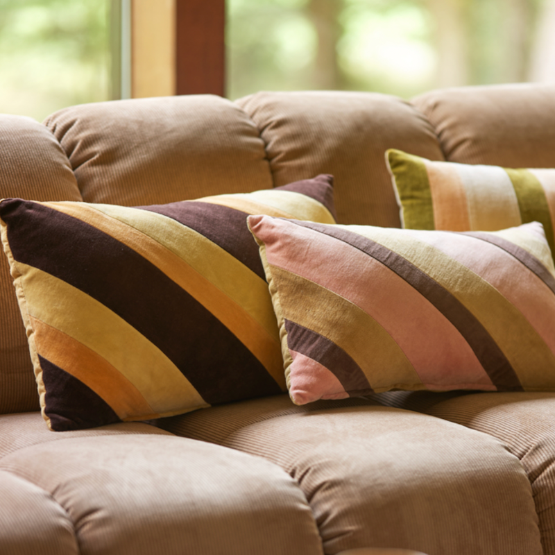 HKliving kussen -  Striped Velvet Fame