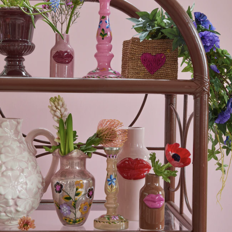 Kandelaar flowery - geel