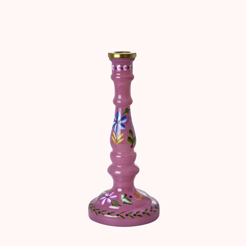 Kandelaar flowery - roze
