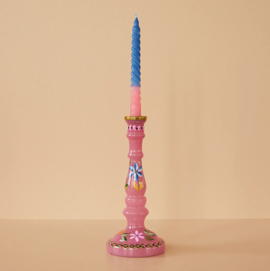 Kandelaar flowery - roze