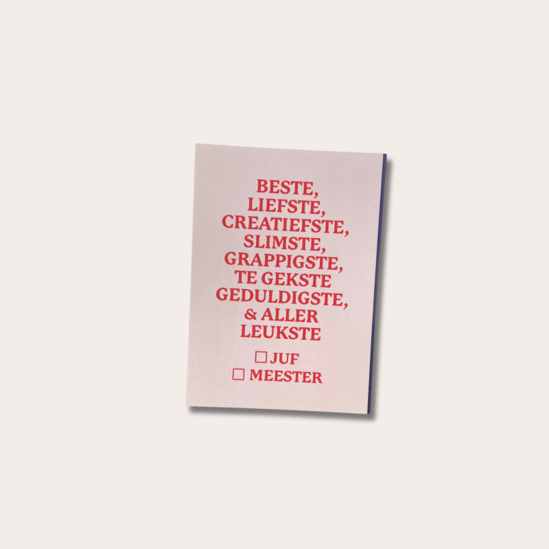 Kaart - Beste...Juf/meester