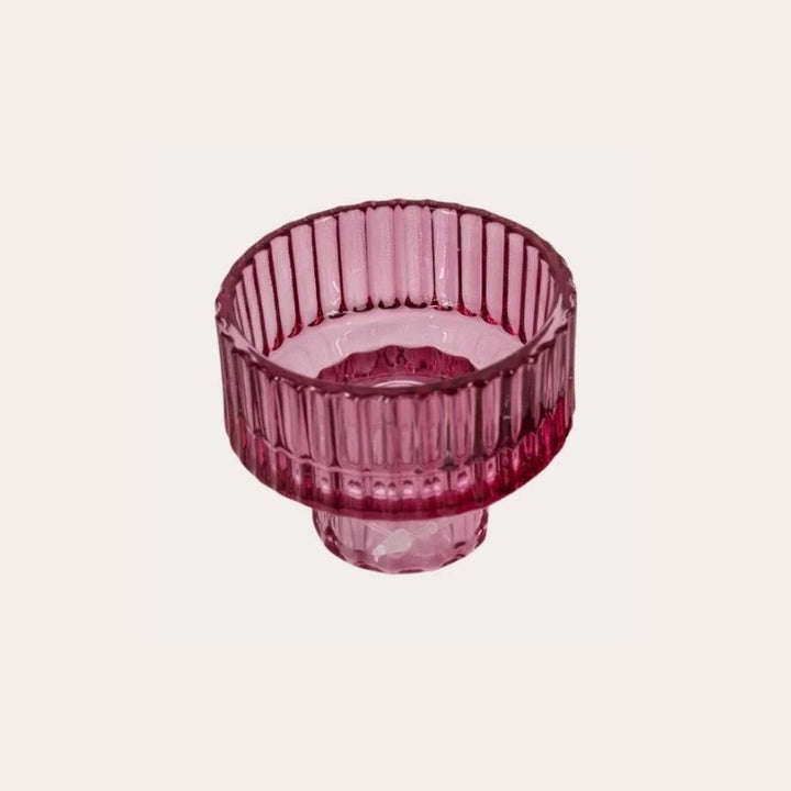 Waxine en kandelaar Milo - Roze S