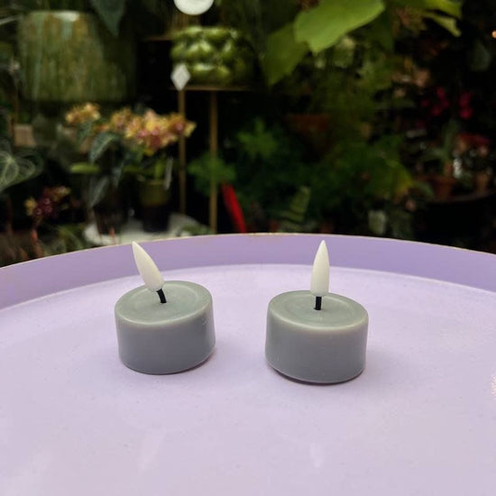 Waxinelichtjes led - grijs