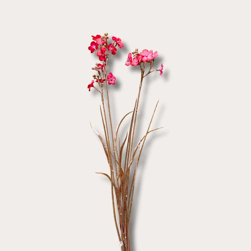 Zijden bloem - Grafiet - Rood